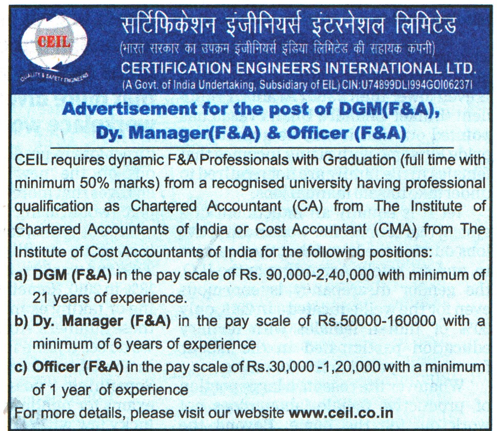 Certification Engineers International Ltd (CEIL) Recruitment