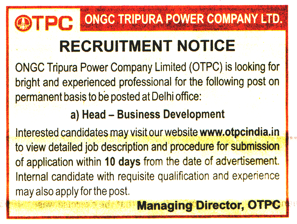 OTPC Delhi Recruitment