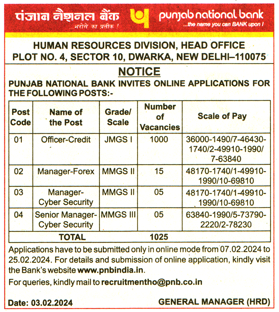 Punjab National Bank New Delhi Recruitment