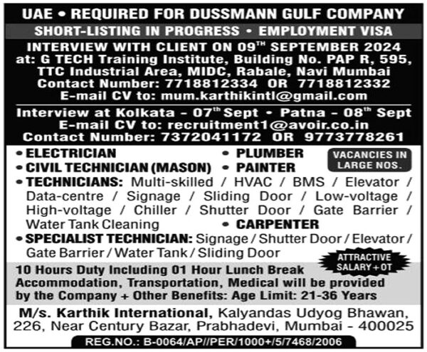 Jobs in UAE for Civil Technician