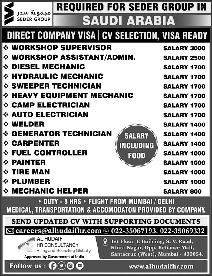 Jobs in Saudi Arabia for Camp Electrician