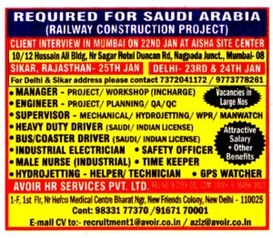 Jobs in Saudi Arabia for Male Nurse