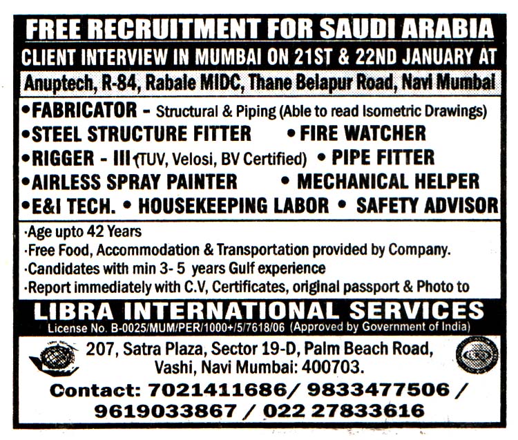 Jobs in Saudi Arabia for Housekeeping Labor