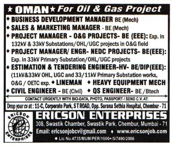 Jobs in Oman for Sales & Marketing Manager