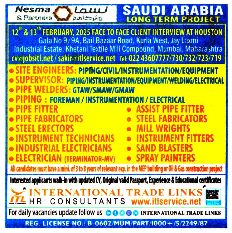 Jobs in Saudi Arabia for Piping Site Engineers