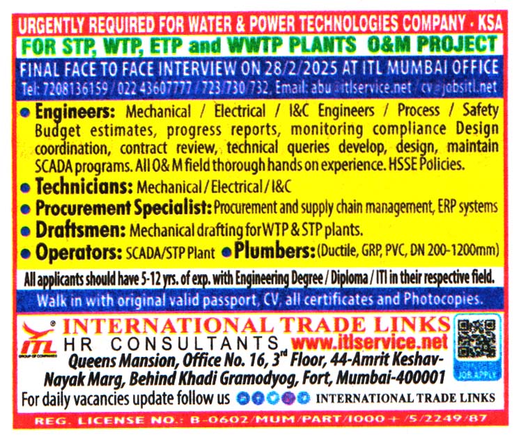 Jobs in KSA for Mechanical Technicians
