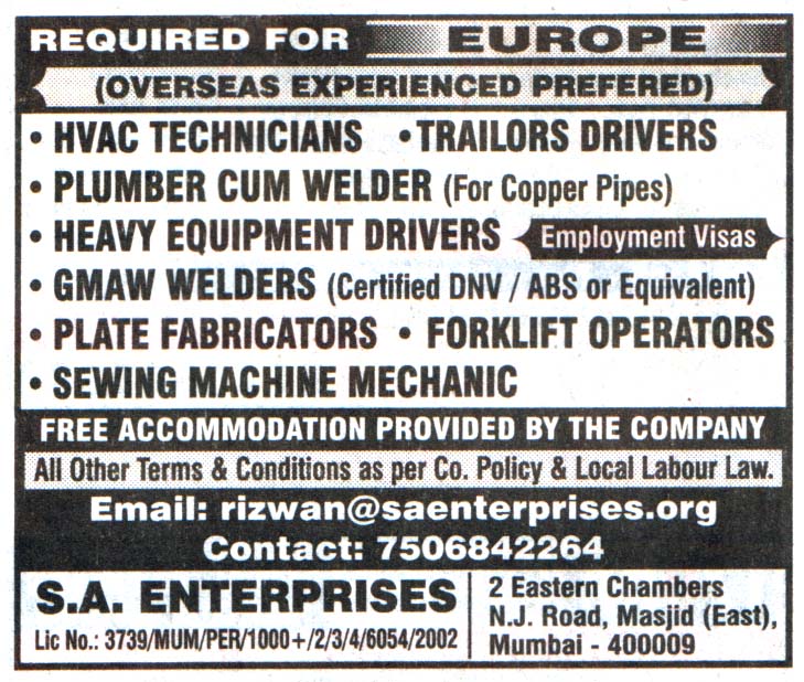Jobs in Europe for Heavy Equipment Drivers