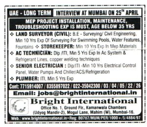 AC Technician for Jobs in UAE