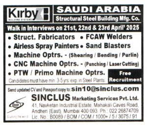 Machine Operators for Jobs in Saudi Arabia
