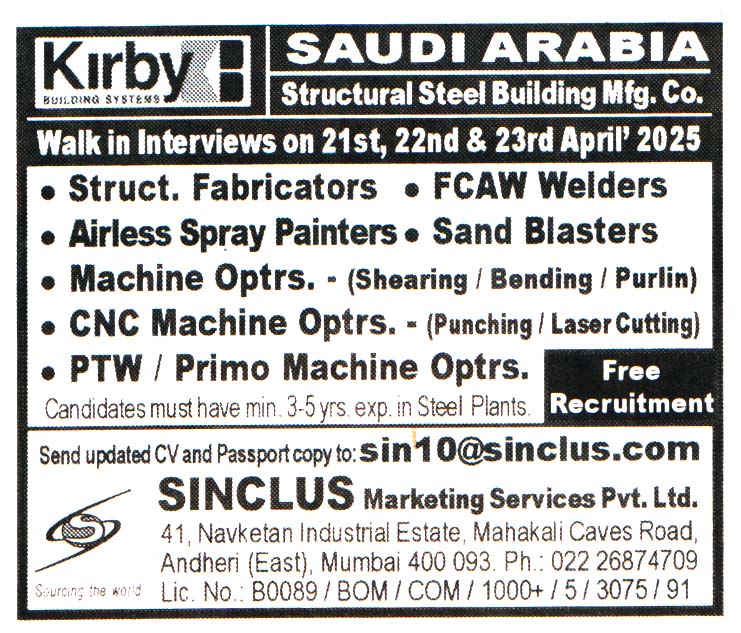 Machine Operators for Jobs in Saudi Arabia