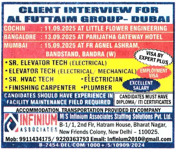 Finishing Carpenter for Jobs in Dubai