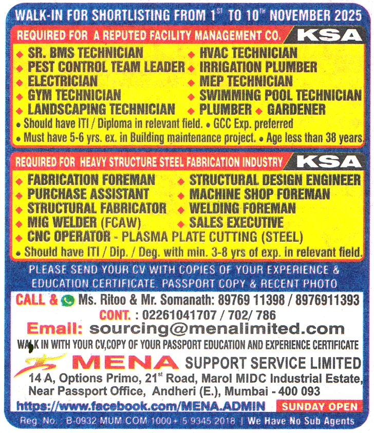 WELDING FOREMAN Job in KSA