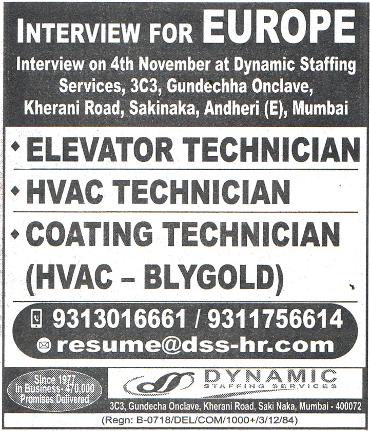 COATING TECHNICIAN Job in Europe