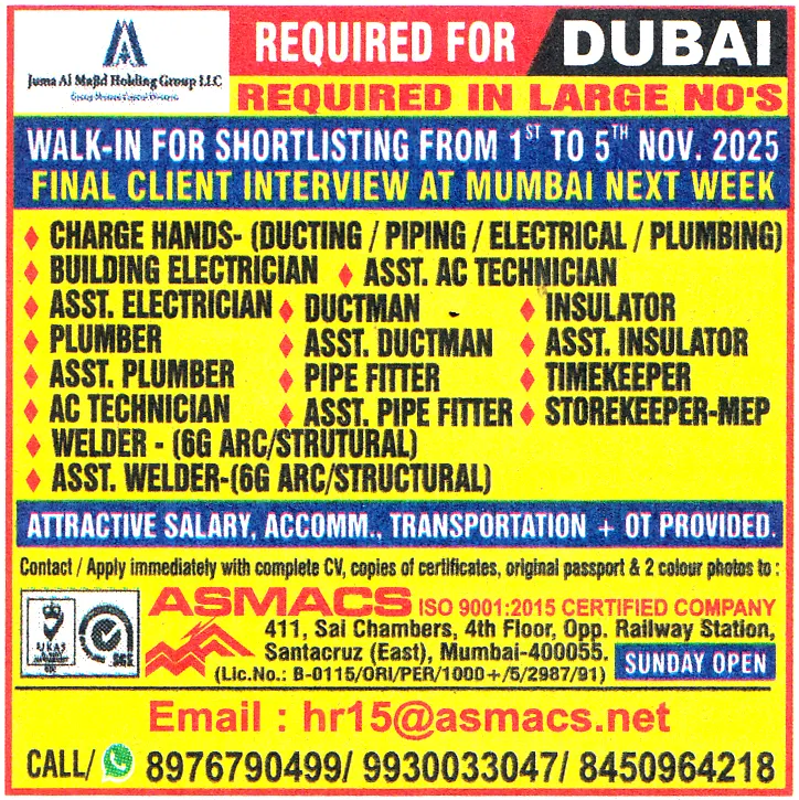 Assistant Ductman Job in Dubai