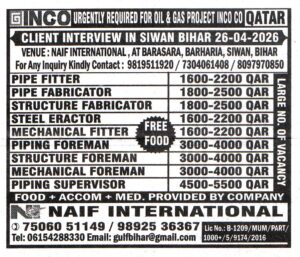 PIPING FOREMAN Job in Qatar