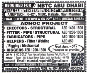 FABRICATORS-PIPE Job in Abu Dhabi