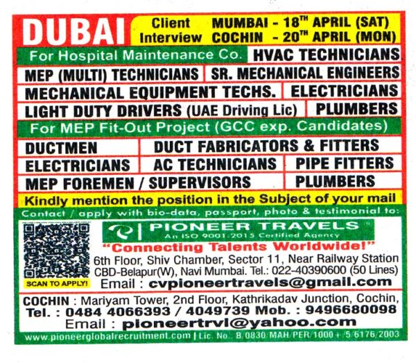 DUCT FABRICATORS & FITTERS Job in Dubai