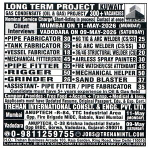 VESSEL FABRICATOR Job in Kuwait
