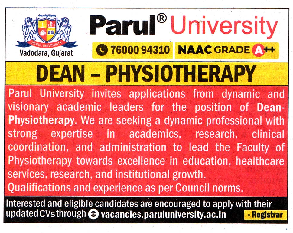 Parul University Vadodara Recruitment 2026