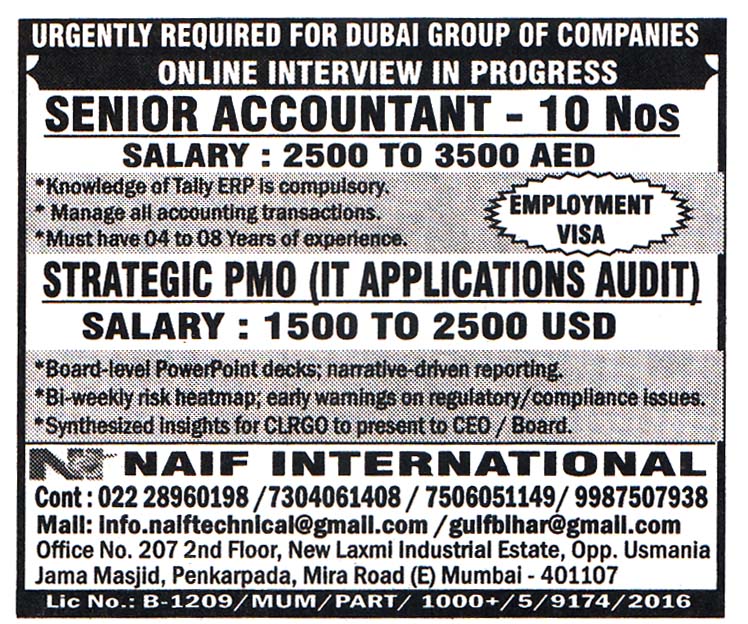 SENIOR ACCOUNTANT Job in Dubai