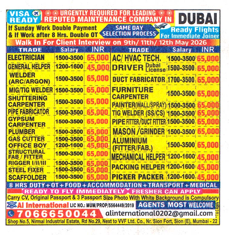 GYPSUM CARPENTER Job in Dubai