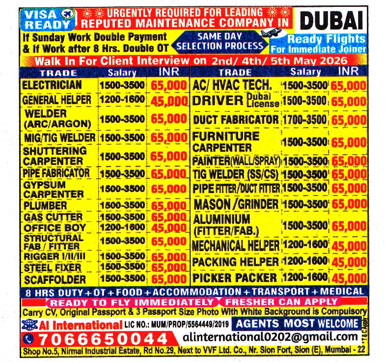 MASON & GRINDER Job in Dubai