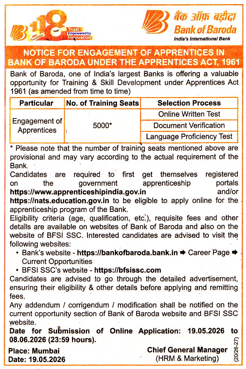 Bank of Baroda Mumbai Recruitment Bank of Baroda Mumbai Recruitment