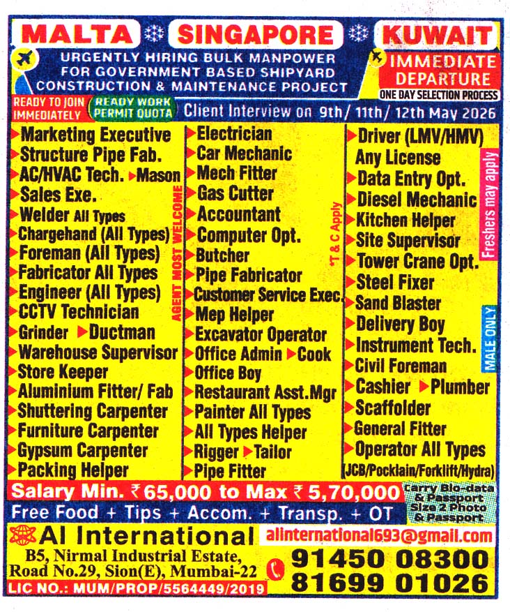 Tower Crane Operator Job in Kuwait