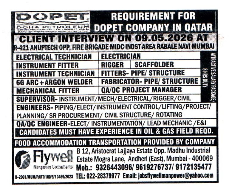 QA-QC PROJECT MANAGER Job in Qatar