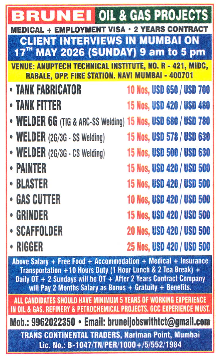 WELDER 6G Job in Brunei