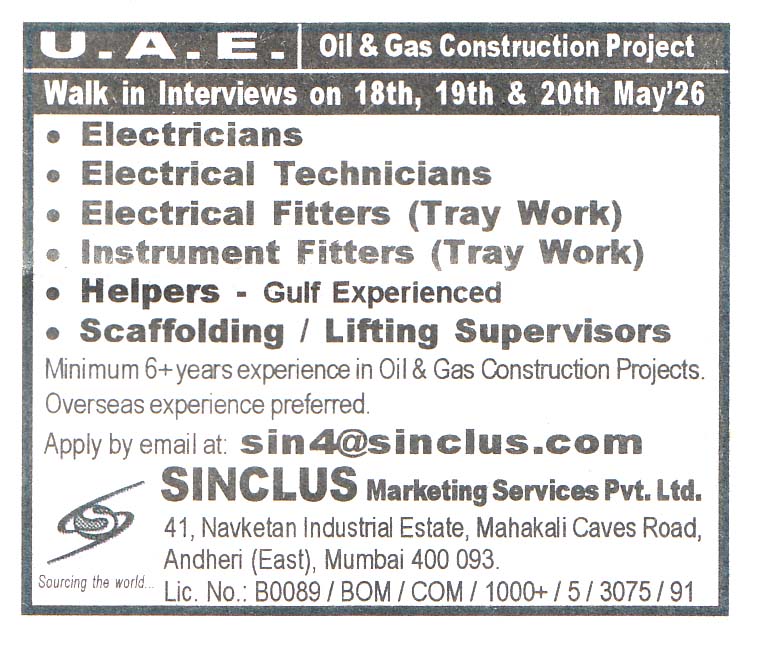 Instrument Fitters Job in UAE