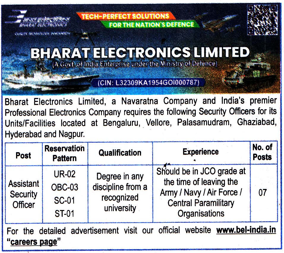 Bharat Electronics Limited (BEL) Recruitment