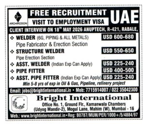 Assitant Welder Job in UAE