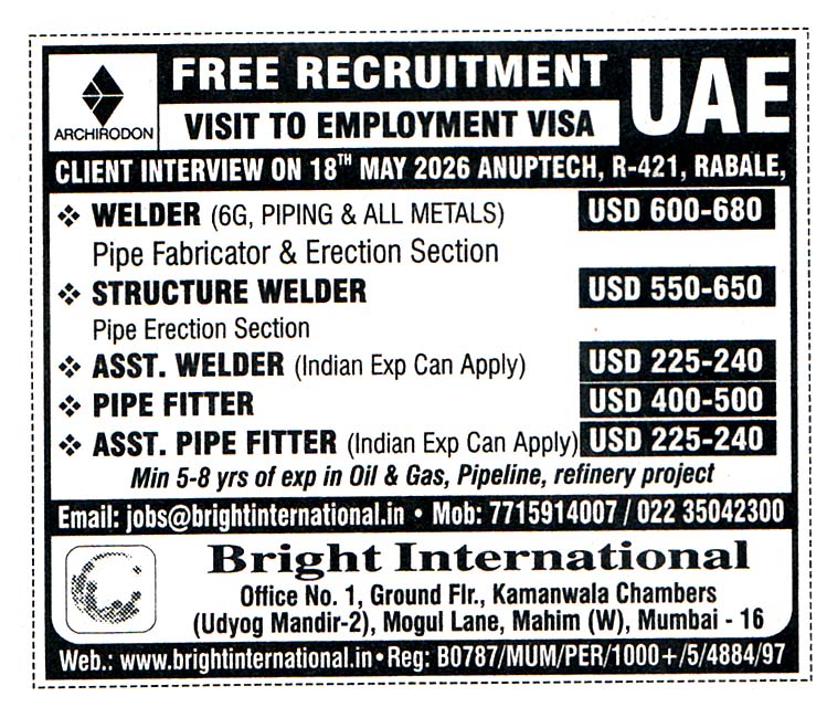 Assitant Welder Job in UAE
