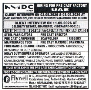 Foremans & Chargehands Job in UAE