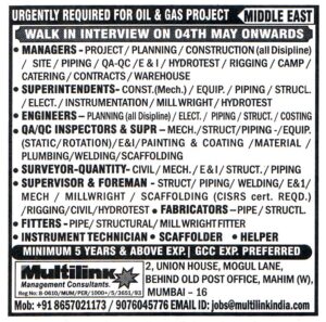 Civil Surveyor (Quantity) Job in Middle East